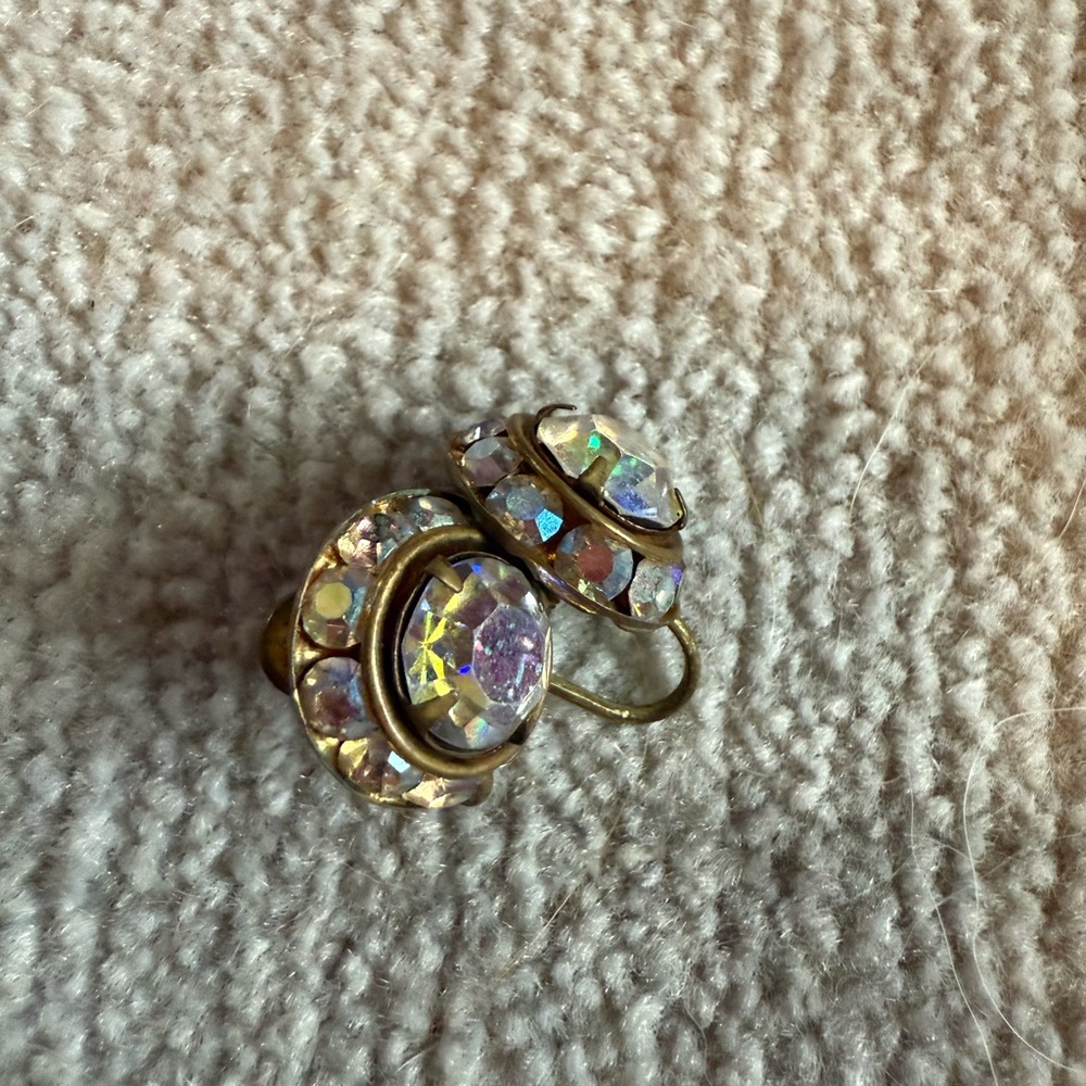 Sparkly Vintage Earrings and  Dachshund Brooch - Picture 2 of 10